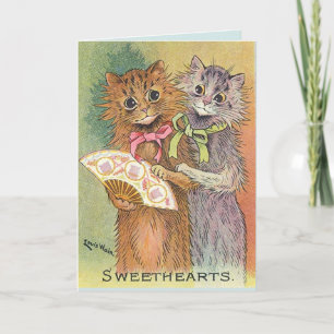 LOUIS WAIN CAT CATS ROMANTIC FÖDELSEDAGSKORT KORT