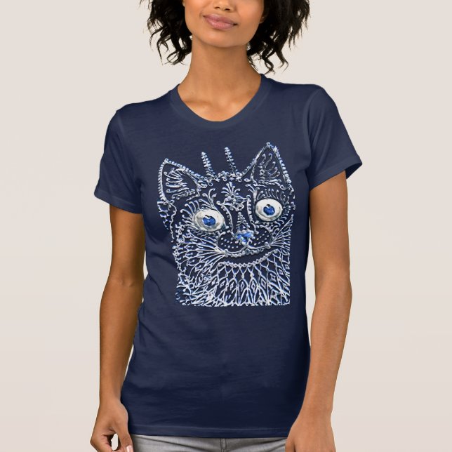 Louis Wain Cat i silver T Shirt (Framsida)
