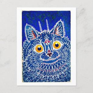 Louis Wain Cat i Vintagen Gothic Stil Vykort