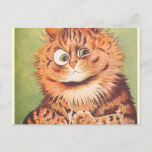 Louis Wain Cat Librarian Vykort