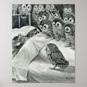 Louis Wain Cat Nightmare Uggla Bird Poster