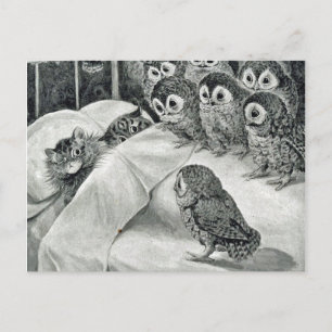 Louis Wain Cat Nightmare Uggla Bird Vykort