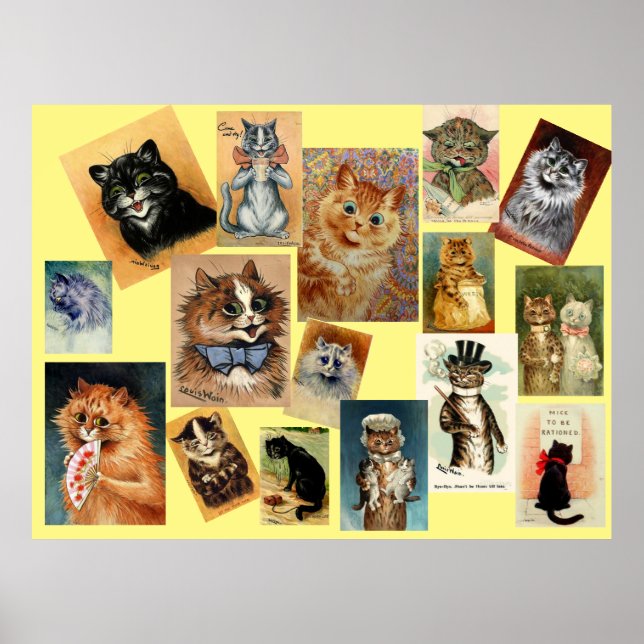 Louis Wain Cat Paintings Poster (Framsidan)