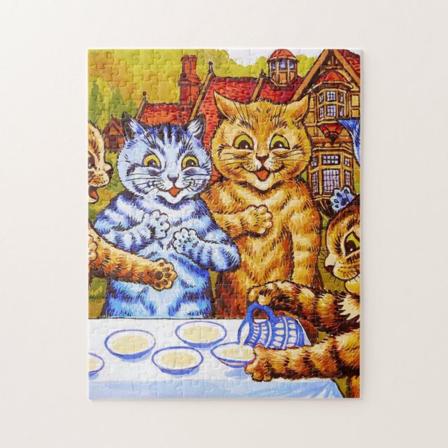 Louis Wain Cat Tea Party Pussel (Vertikal)