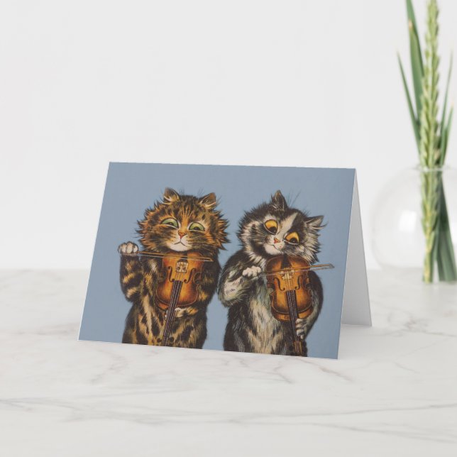 Louis Wain - Cat Violinists - Antropomorphic Art Kort (Framsida)