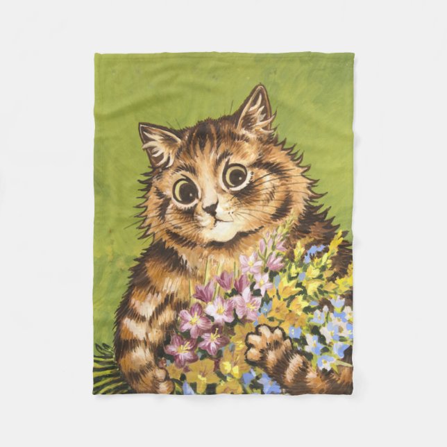 Louis Wain Cat with Flowers Fleecefilt (Framsidan)