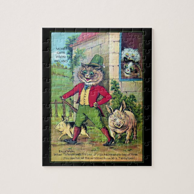Louis Wain Cats från Ireland Puzzle Pussel (Vertikal)