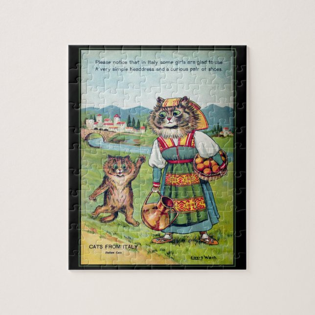 Louis Wain Cats från Italien Puzzle Pussel (Vertikal)