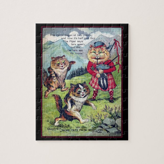 Louis Wain Cats från Scotland Puzzle Pussel (Vertikal)