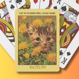 Louis Wain Cats in Flower Bed Personlig Casinokort