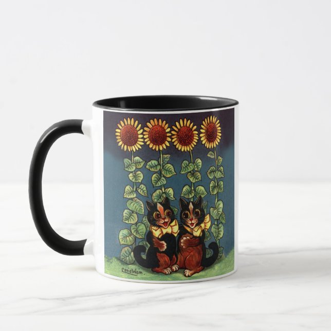 Louis Wain Cats in Sunblomme Garden Mugg (Vänster)