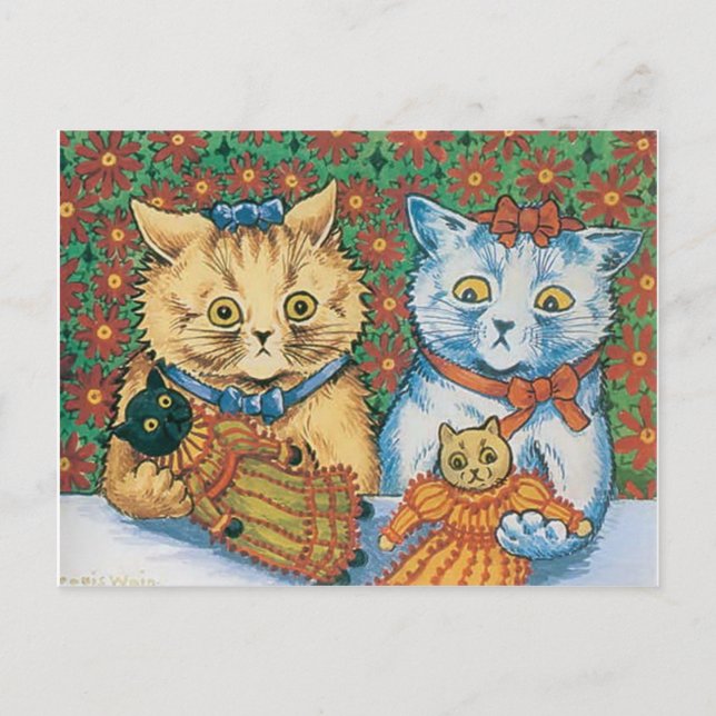 Louis Wain Cats som innehar Nallar Vykort (Framsida)