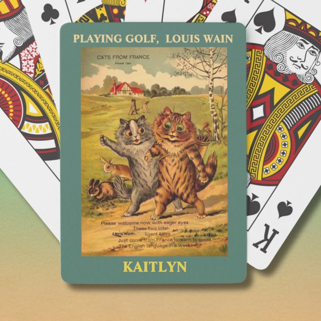 Louis Wain Cats Spelar Golf Personlig Casinokort (Skapare uppladdad)