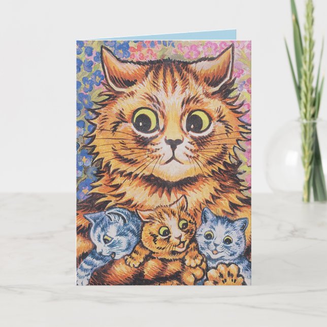 LOUIS WAIN CHRISTMAS CAT CATS GREETARD CARD HELGKORT (Framsida)