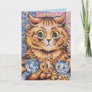 LOUIS WAIN CHRISTMAS CAT CATS GREETARD CARD HELGKORT