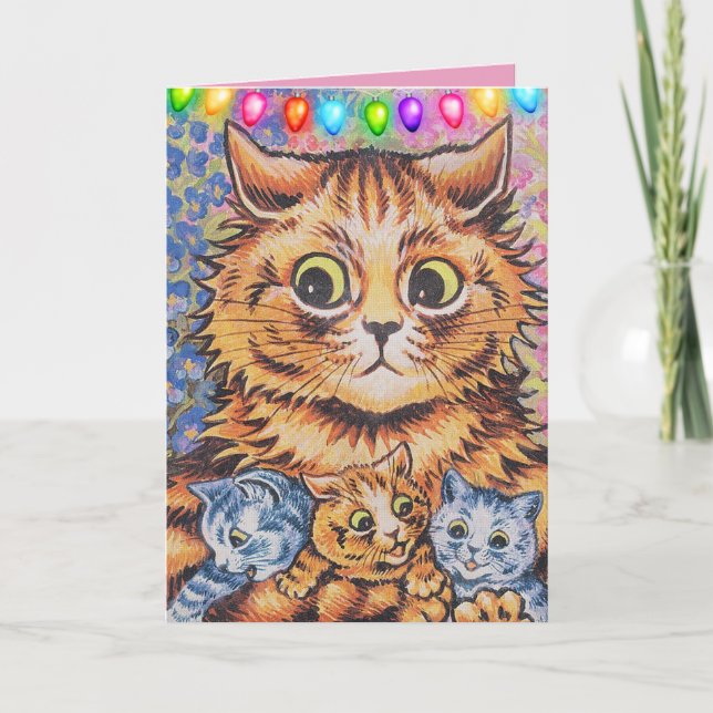 LOUIS WAIN CHRISTMAS CAT CATS GREETCARDS HELGKORT (Framsida)