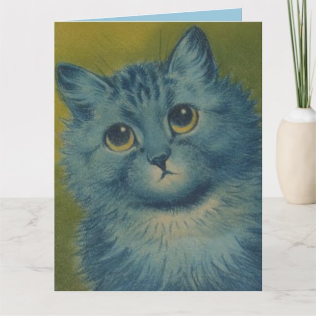LOUIS WAIN CUTE CAT BIRTHDAY HÄLSNING KORT (Framsida)