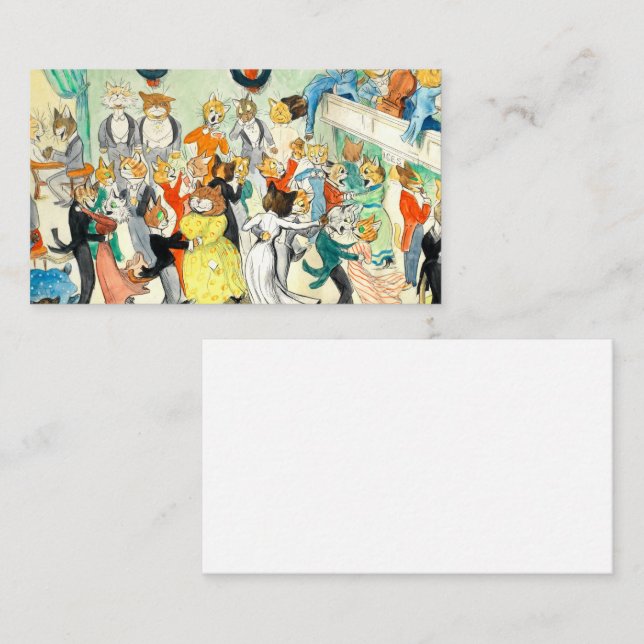 Louis Wain Dance Visitkort (Fram/baksida)