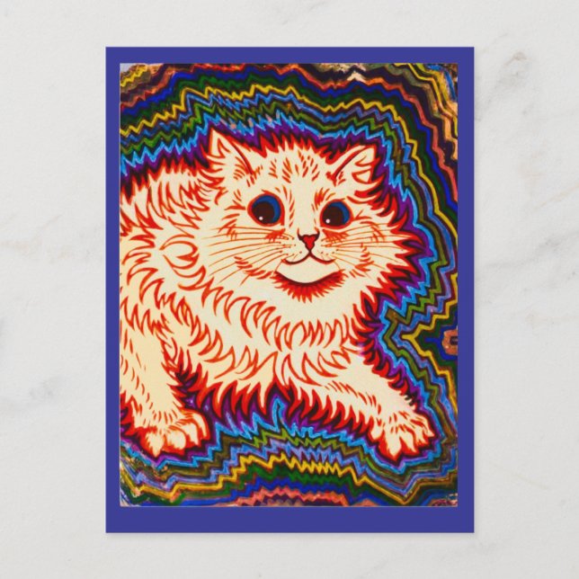 Louis Wain, Electric Cat,  Holiday Postcard Helg Vykort (Framsida)