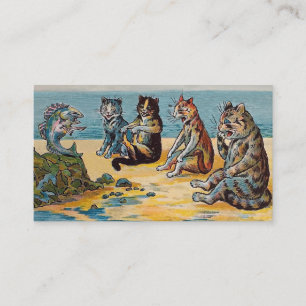 Louis Wain fiskberättelser - rolig kattvisitkort Visitkort