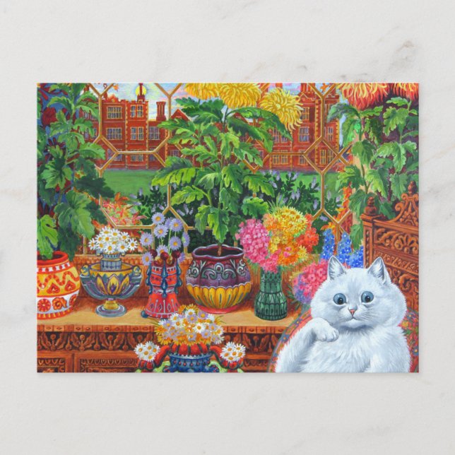 Louis Wain Flower Älskare Cat Vykort (Framsida)