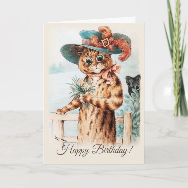 Louis Wain Flowers till duchess Birthday CC1007 Kort (Framsida)