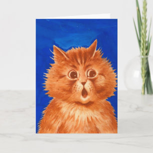 Louis Wain förvånad orange katt Kort