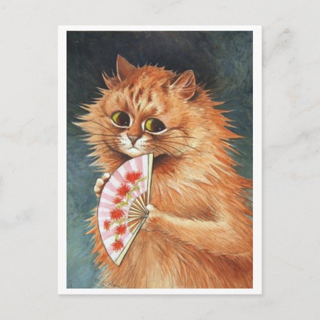 Louis Wain Ginger Cat Helgdag-vykort Helg Vykort (Framsida)