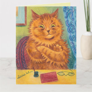 LOUIS WAIN GINGER ORANGE KATT ROMANTISK FÖDELSEDAG KORT