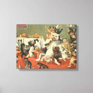 Louis Wain God jul Canvastryck