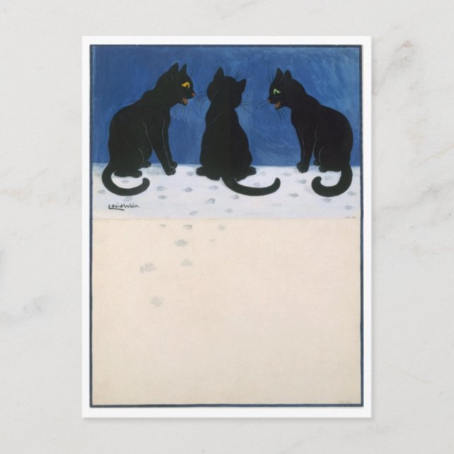 Louis Wain Helgdag Postcard Helg Vykort (Framsida)