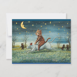 Louis Wain, If Big Things, Cat Art Postcard Vykort