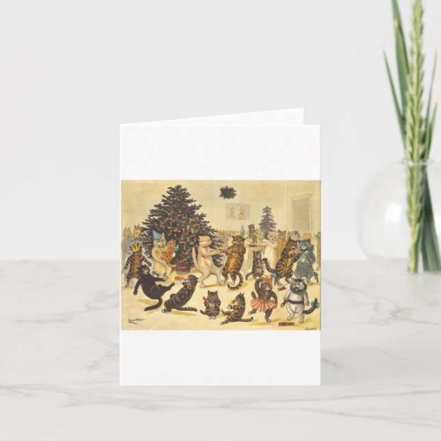 Louis Wain Julfirande Kort (Framsida)