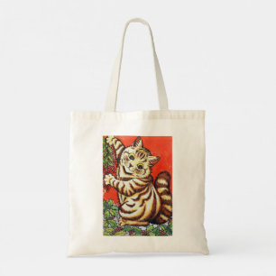Louis Wain-julkattan Decorating Träd Tygkasse