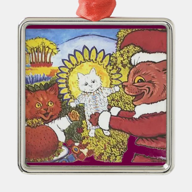 Louis Wain julkatten  Julgransprydnad Metall (Framsidan)