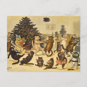 Louis Wain julkort för Helgdag i Party Helg Vykort
