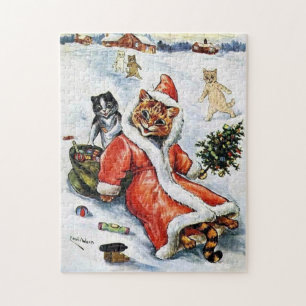 Louis Wain jultomten Cat Pussel
