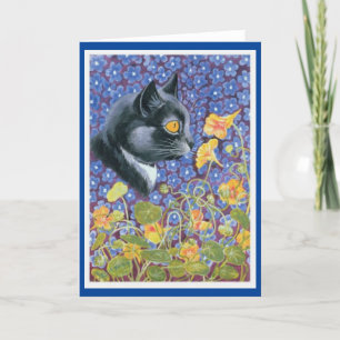 Louis Wain,Katt i ett Flowers hav, hälsningskort Tack Kort