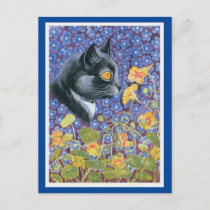 Louis Wain, Katt i Flowers hav, Art Postcard Vykort