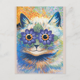 Louis Wain, katt med blomdekorerad Ögon, Vykort