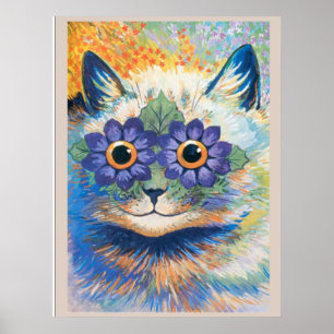 Louis Wain, katt med blommiga dekorerad Ögon, Post Poster
