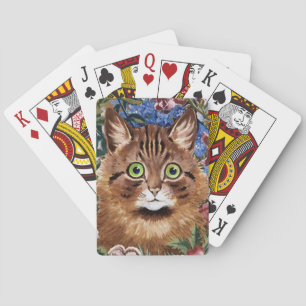 Louis Wain katt som leker kort Spel Kort