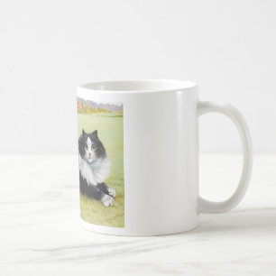Louis Wain katt, svart & vitkatt Kaffemugg