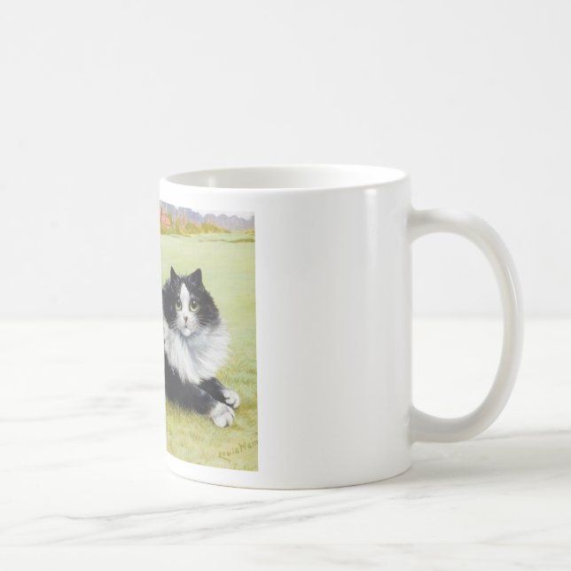Louis Wain katt, svart & vitkatt Kaffemugg (Höger)