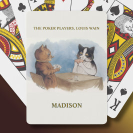 Louis Wain kattar Personligen Poker Players Casinokort