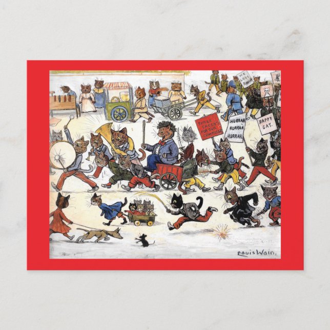 Louis Wain Katter 2 Vykort (Framsida)