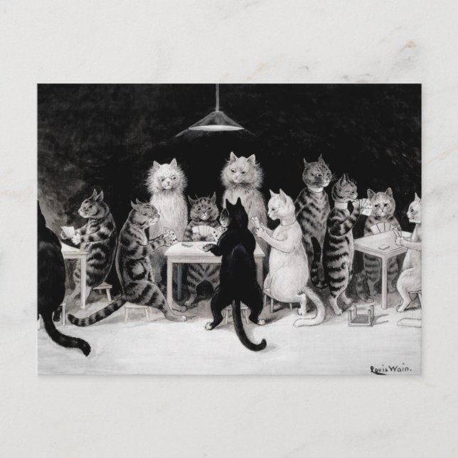 Louis Wain Katter 3 Vykort (Framsida)