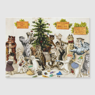Louis Wain Katters Julfest Magnetkort