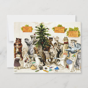 Louis Wain Katters Julfest Magnetkort Magnetisk Inbjudningskort