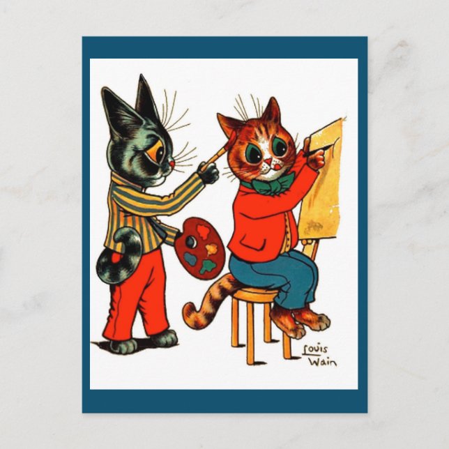 Louis Wain,Kattkonstnärer, Kattkonst, Vykort (Framsida)